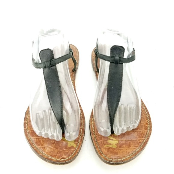 Sam Edelman Leather Gigi Sandals Black Sz 9 NA13 - Picture 3 of 7